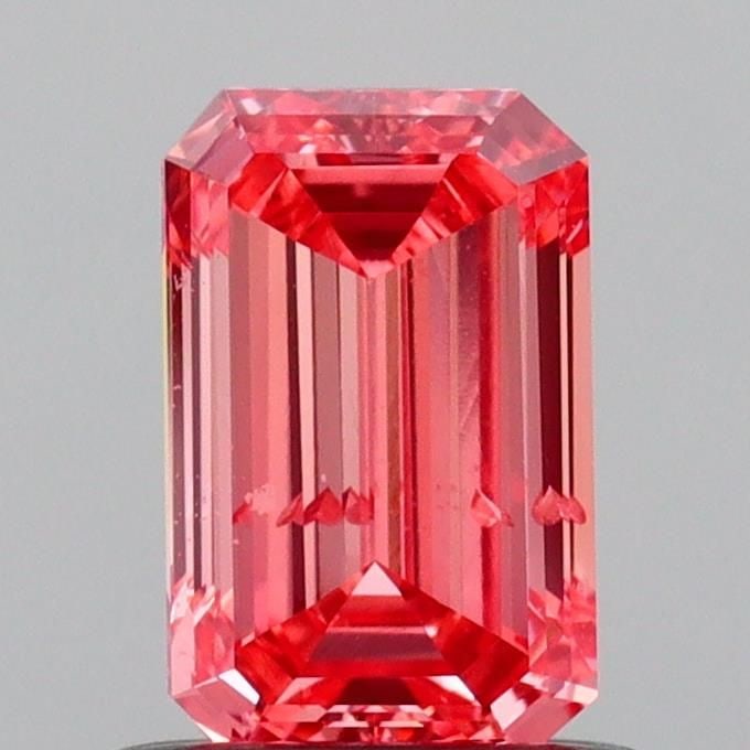 Loose Diamond - EMERALD 0.79ct Fancy Vivid Pink SI2: Loose Diamond - EMERALD 0.79ct Fancy Vivid Pink SI2 Source: This is a real non-mined Diamond that has been grown in a lab Shape: EMERALD Carats: 0.79 Color: Fancy Vivid Pink Certification: IGI Video: