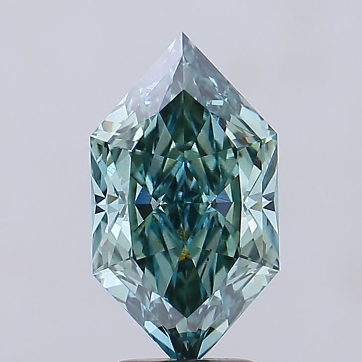 Loose Diamond - HEXAGONAL 3.52ct Fancy Vivid Blueish Green VS1 (1 of 1)