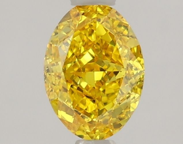Loose Diamond - OVAL 1.18ct Fancy Vivid Yellow VVS2: Loose Diamond - OVAL 1.18ct Fancy Vivid Yellow VVS2 Source: This is a real non-mined Diamond that has been grown in a lab Shape: OVAL Carats: 1.18 Color: Fancy Vivid Yellow Certification: IGI Video: