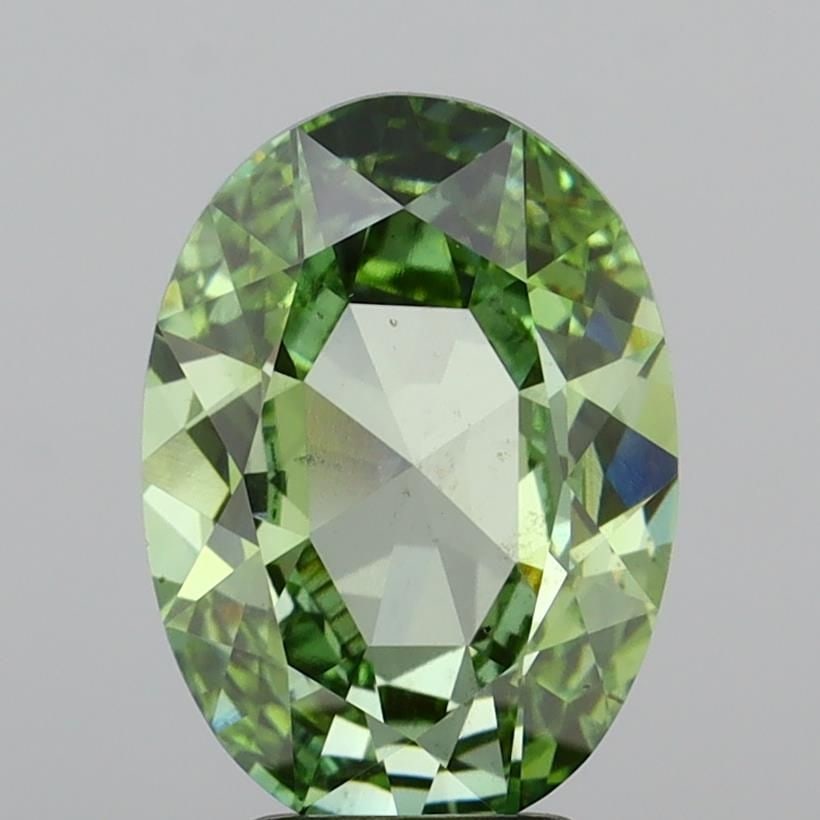 Loose Diamond - OVAL 3.5ct Fancy Vivid Green VS2: Loose Diamond - OVAL 3.5ct Fancy Vivid Green VS2 Source: This is a real non-mined Diamond that has been grown in a lab Shape: OVAL Carats: 3.5 Color: Fancy Vivid Green Certification: IGI Video: