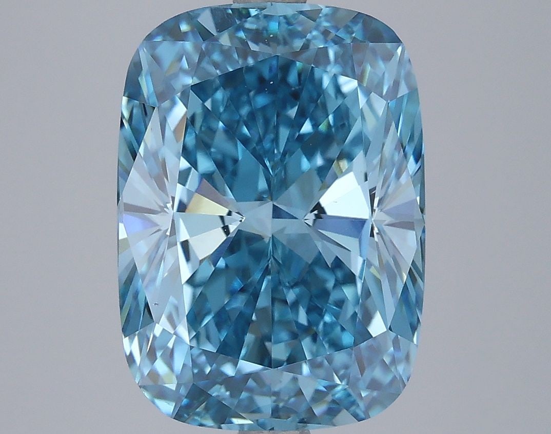 Loose Diamond - CUSHION MODIFIED 5.48ct Fancy Vivid Blue VS1: Loose Diamond - CUSHION MODIFIED 5.48ct Fancy Vivid Blue VS1 Source: This is a real non-mined Diamond that has been grown in a lab Shape: CUSHION MODIFIED Carats: 5.48 Color: Fancy Vivid Blue Certific