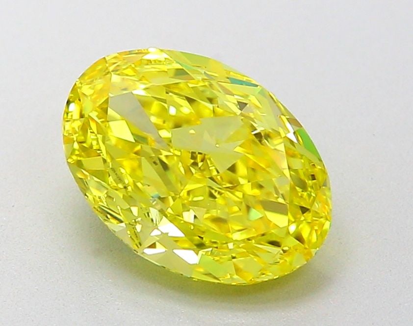 Loose Diamond - OVAL 2.05ct Fancy Vivid Yellow VS1: Loose Diamond - OVAL 2.05ct Fancy Vivid Yellow VS1 Source: This is a real non-mined Diamond that has been grown in a lab Shape: OVAL Carats: 2.05 Color: Fancy Vivid Yellow Certification: IGI Video: