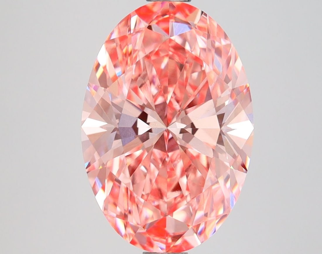 Loose Diamond - OVAL 2.96ct Fancy Vivid Pink VS1: Loose Diamond - OVAL 2.96ct Fancy Vivid Pink VS1 Source: This is a real non-mined Diamond that has been grown in a lab Shape: OVAL Carats: 2.96 Color: Fancy Vivid Pink Certification: IGI Video: