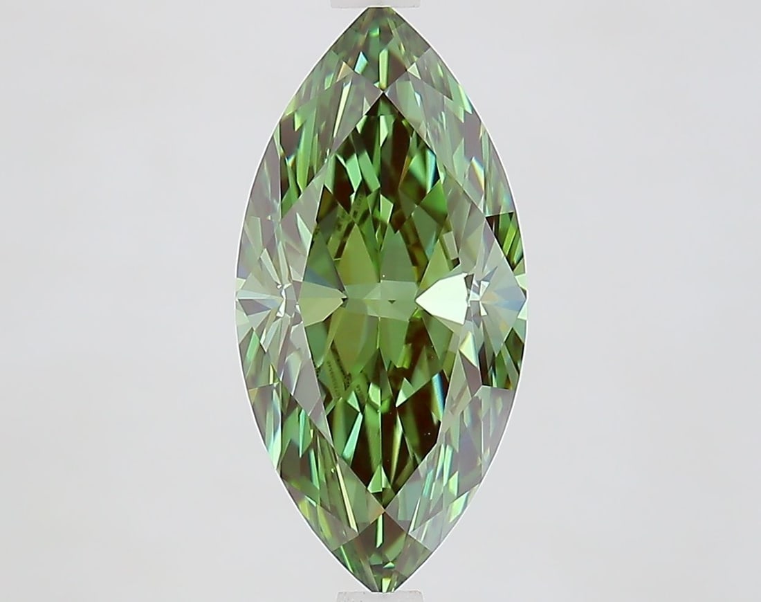Loose Diamond - MARQUISE 2.7ct Fancy Vivid Green VVS1: Loose Diamond - MARQUISE 2.7ct Fancy Vivid Green VVS1 Source: This is a real non-mined Diamond that has been grown in a lab Shape: MARQUISE Carats: 2.7 Color: Fancy Vivid Green Certification: IGI Vide