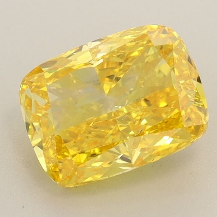 Loose Diamond - CUSHION BRILLIANT 1.5ct Fancy Vivid Yellow VS2: Loose Diamond - CUSHION BRILLIANT 1.5ct Fancy Vivid Yellow VS2 Source: This is a real non-mined Diamond that has been grown in a lab Shape: CUSHION BRILLIANT Carats: 1.5 Color: Fancy Vivid Yellow Cert