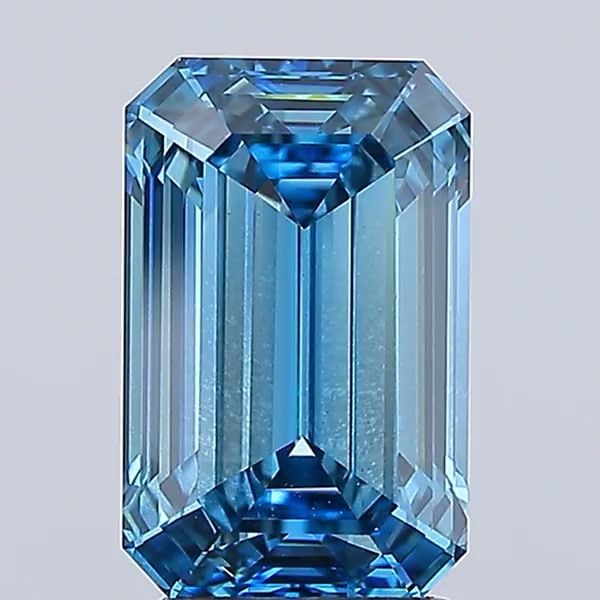 Loose Diamond - EMERALD 4.03ct Fancy Vivid Blue SI1: Loose Diamond - EMERALD 4.03ct Fancy Vivid Blue SI1 Source: This is a real non-mined Diamond that has been grown in a lab Shape: EMERALD Carats: 4.03 Color: Fancy Vivid Blue Certification: IGI