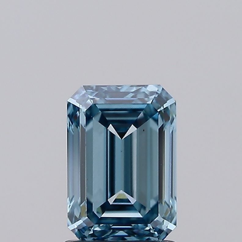Loose Diamond - EMERALD 1.67ct Fancy Vivid Greenish Blue VS1: Loose Diamond - EMERALD 1.67ct Fancy Vivid Greenish Blue VS1 Source: This is a real non-mined Diamond that has been grown in a lab Shape: EMERALD Carats: 1.67 Color: Fancy Vivid Greenish Blue Certific