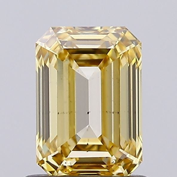 Loose Diamond - EMERALD 1.03ct Fancy Yellow VS2: Loose Diamond - EMERALD 1.03ct Fancy Yellow VS2 Source: This is a real non-mined Diamond that has been grown in a lab Shape: EMERALD Carats: 1.03 Color: Fancy Yellow Certification: IGI Video: