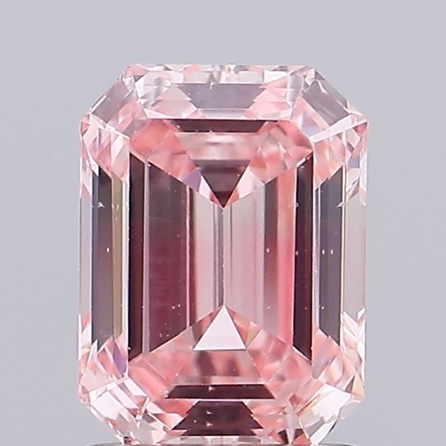 Loose Diamond - EMERALD 1.24ct Fancy Intense Pink VS2: Loose Diamond - EMERALD 1.24ct Fancy Intense Pink VS2 Source: This is a real non-mined Diamond that has been grown in a lab Shape: EMERALD Carats: 1.24 Color: Fancy Intense Pink Certification: IGI Vid