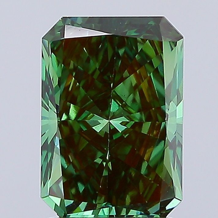 Loose Diamond - RADIANT 2.47ct Fancy Vivid Green VS1: Loose Diamond - RADIANT 2.47ct Fancy Vivid Green VS1 Source: This is a real non-mined Diamond that has been grown in a lab Shape: RADIANT Carats: 2.47 Color: Fancy Vivid Green Certification: IGI Video