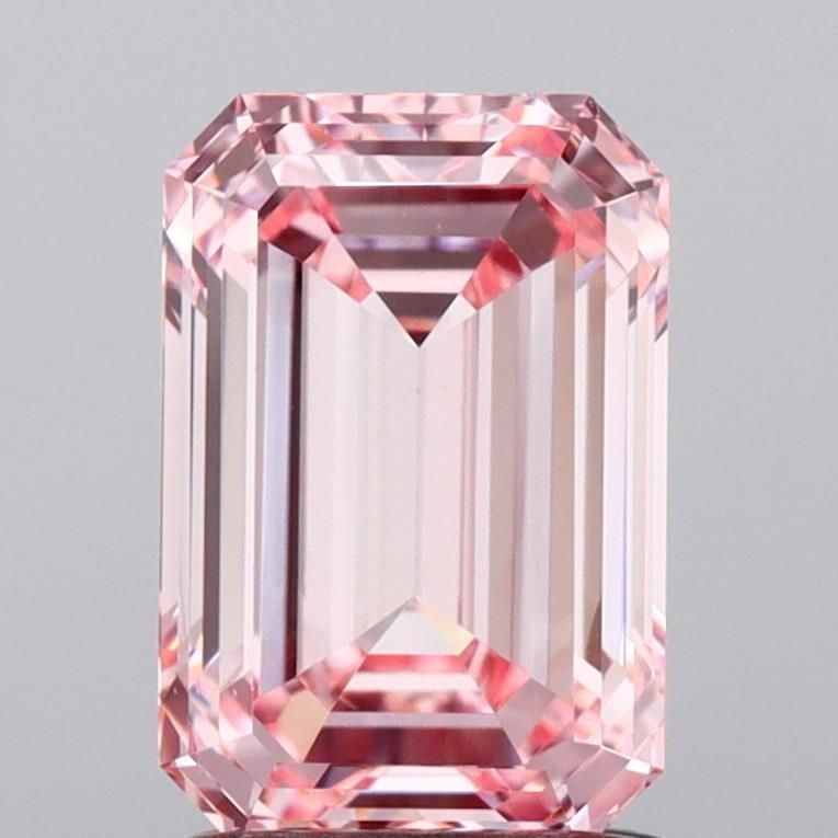 Loose Diamond - EMERALD 1.7ct Fancy Vivid Pink VS1: Loose Diamond - EMERALD 1.7ct Fancy Vivid Pink VS1 Source: This is a real non-mined Diamond that has been grown in a lab Shape: EMERALD Carats: 1.7 Color: Fancy Vivid Pink Certification: NONE Video: