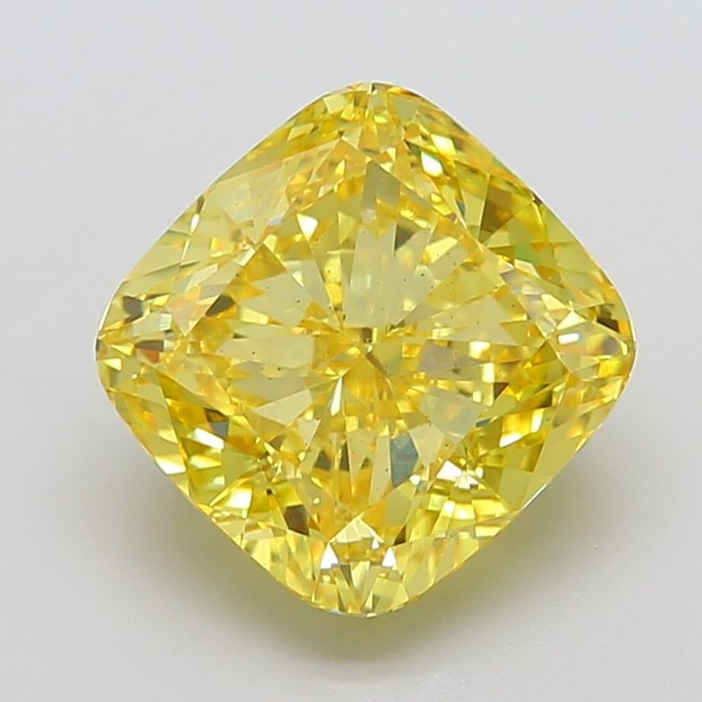Loose Diamond - CUSHION MODIFIED 9.04ct Fancy Vivid Yellow SI1: Loose Diamond - CUSHION MODIFIED 9.04ct Fancy Vivid Yellow SI1 Source: This is a real non-mined Diamond that has been grown in a lab Shape: CUSHION MODIFIED Carats: 9.04 Color: Fancy Vivid Yellow Cert