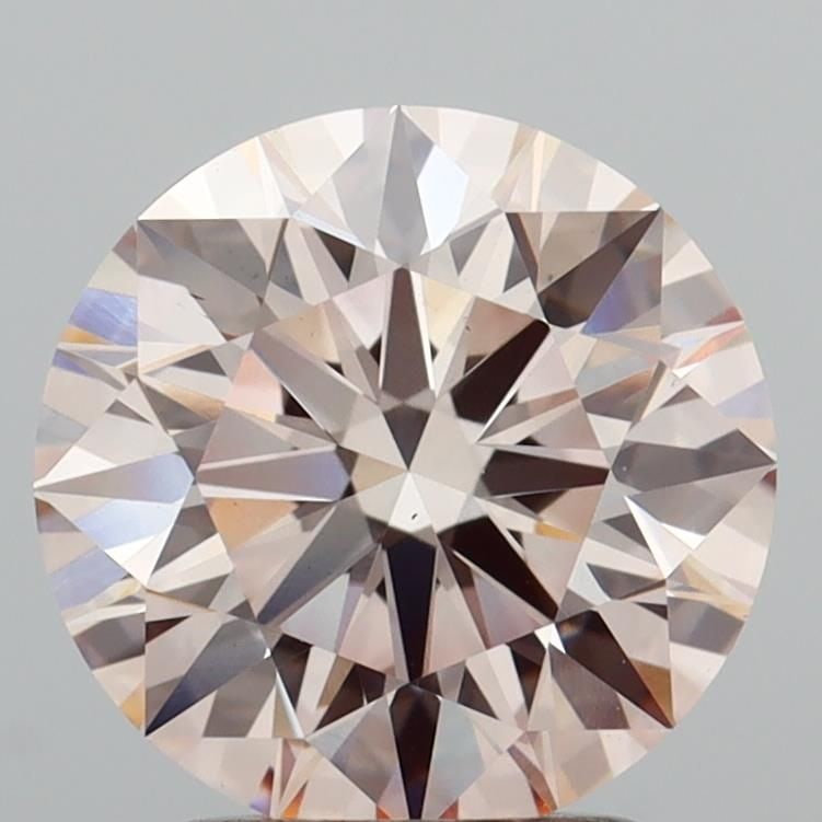 Ideal Loose Diamond - ROUND 2.35ct Fancy Light Brownish Pink VS1: Ideal Loose Diamond - ROUND 2.35ct Fancy Light Brownish Pink VS1 Source: This is a real non-mined Diamond that has been grown in a lab Shape: ROUND Carats: 2.35 Color: Fancy Light Brownish Pink Certif