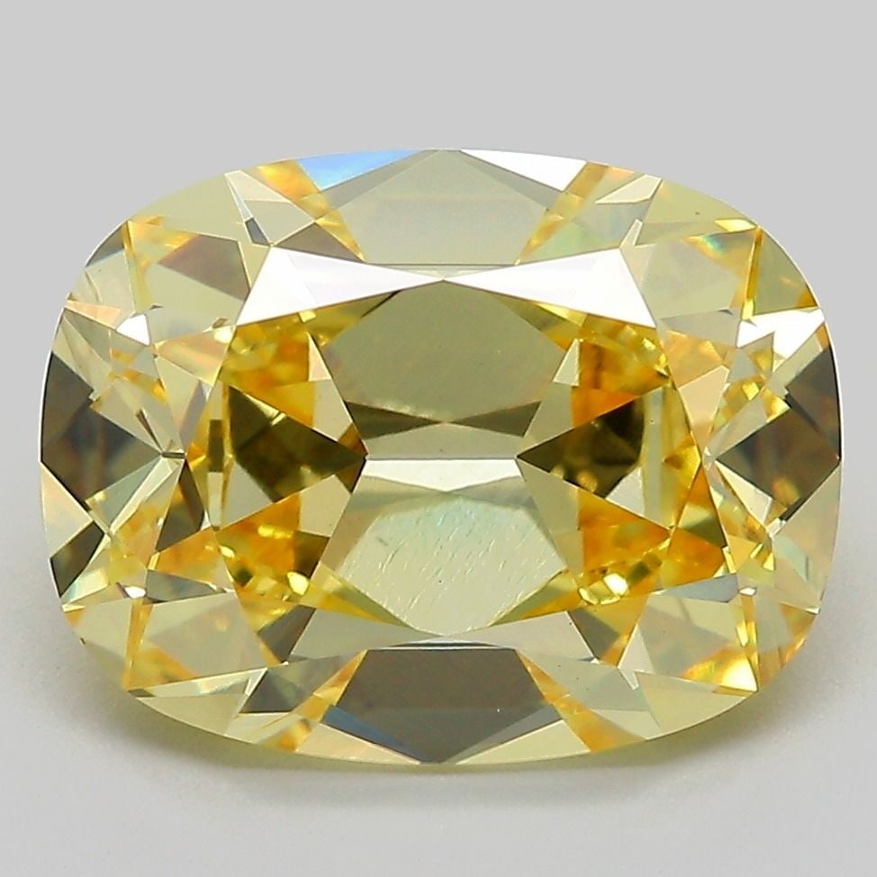 Loose Diamond - CUSHION MODIFIED 5.12ct Fancy Intense Yellow VS2: Loose Diamond - CUSHION MODIFIED 5.12ct Fancy Intense Yellow VS2 Source: This is a real non-mined Diamond that has been grown in a lab Shape: CUSHION MODIFIED Carats: 5.12 Color: Fancy Intense Yellow