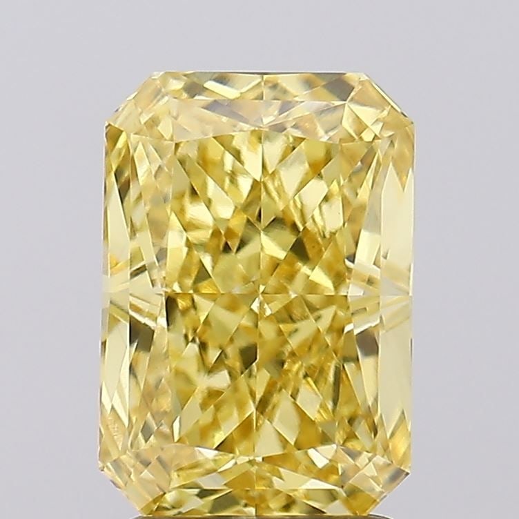 Loose Diamond - RADIANT 2.56ct Fancy Vivid Yellow VS1: Loose Diamond - RADIANT 2.56ct Fancy Vivid Yellow VS1 Source: This is a real non-mined Diamond that has been grown in a lab Shape: RADIANT Carats: 2.56 Color: Fancy Vivid Yellow Certification: IGI Vid