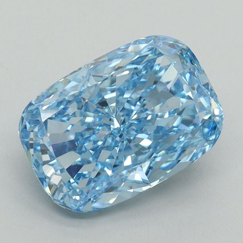 Loose Diamond - CUSHION BRILLIANT 2.11ct Fancy Vivid Blue VS1: Loose Diamond - CUSHION BRILLIANT 2.11ct Fancy Vivid Blue VS1 Source: This is a real non-mined Diamond that has been grown in a lab Shape: CUSHION BRILLIANT Carats: 2.11 Color: Fancy Vivid Blue Certif