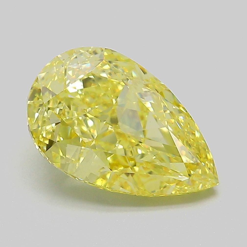 Loose Diamond - PEAR 3.51ct Fancy Vivid Yellow VS1: Loose Diamond - PEAR 3.51ct Fancy Vivid Yellow VS1 Source: This is a real non-mined Diamond that has been grown in a lab Shape: PEAR Carats: 3.51 Color: Fancy Vivid Yellow Certification: IGI Video: