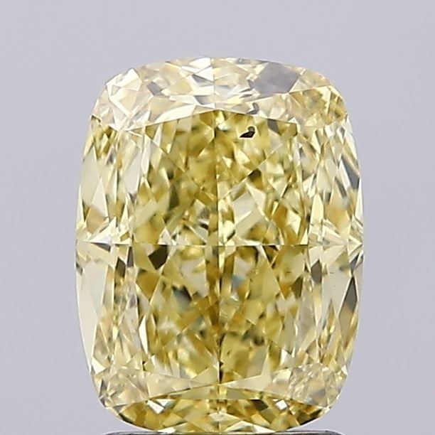 Loose Diamond - CUSHION MODIFIED 2.18ct Fancy Intense Yellow VS2: Loose Diamond - CUSHION MODIFIED 2.18ct Fancy Intense Yellow VS2 Source: This is a real non-mined Diamond that has been grown in a lab Shape: CUSHION MODIFIED Carats: 2.18 Color: Fancy Intense Yellow
