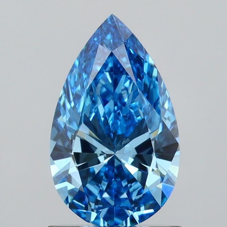 Loose Diamond - PEAR 0.98ct Fancy Vivid Blue VS1: Loose Diamond - PEAR 0.98ct Fancy Vivid Blue VS1 Source: This is a real non-mined Diamond that has been grown in a lab Shape: PEAR Carats: 0.98 Color: Fancy Vivid Blue Certification: IGI Video: