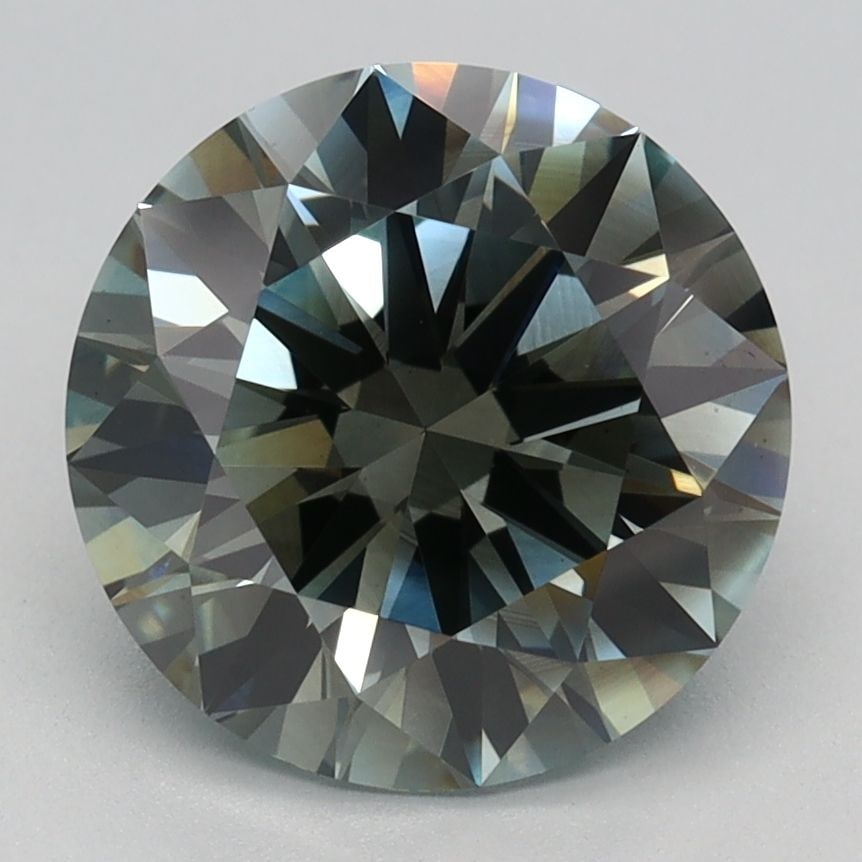 Loose Diamond - ROUND 2.7ct Fancy Gray Green VS1 (1 of 1)