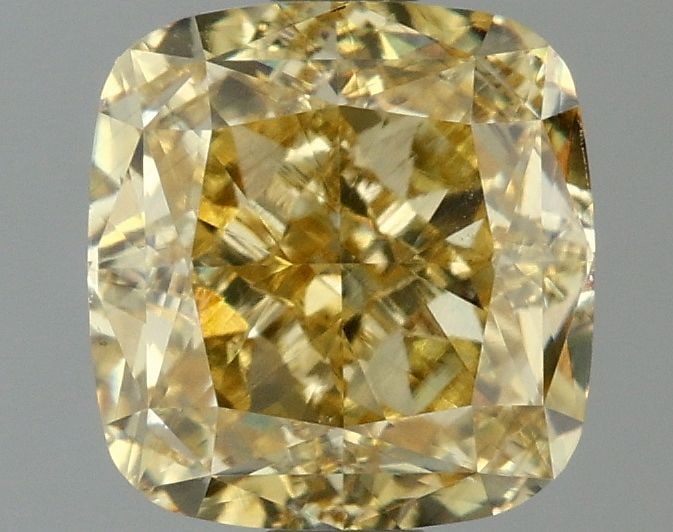 Loose Diamond - CUSHION MODIFIED 1.98ct Fancy Intense Yellow VS2: Loose Diamond - CUSHION MODIFIED 1.98ct Fancy Intense Yellow VS2 Source: This is a real non-mined Diamond that has been grown in a lab Shape: CUSHION MODIFIED Carats: 1.98 Color: Fancy Intense Yellow
