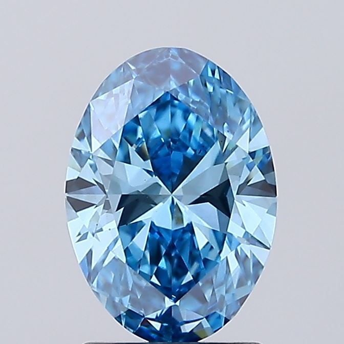 Loose Diamond - OVAL 1.42ct Fancy Vivid Blue VS2: Loose Diamond - OVAL 1.42ct Fancy Vivid Blue VS2 Source: This is a real non-mined Diamond that has been grown in a lab Shape: OVAL Carats: 1.42 Color: Fancy Vivid Blue Certification: IGI Video:
