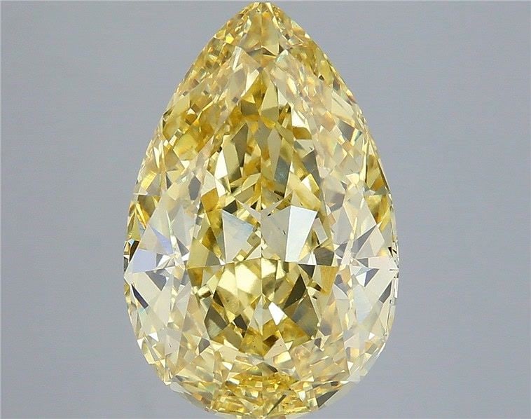 Loose Diamond - PEAR 5.58ct Fancy Vivid Yellow VS1: Loose Diamond - PEAR 5.58ct Fancy Vivid Yellow VS1 Source: This is a real non-mined Diamond that has been grown in a lab Shape: PEAR Carats: 5.58 Color: Fancy Vivid Yellow Certification: IGI Video: