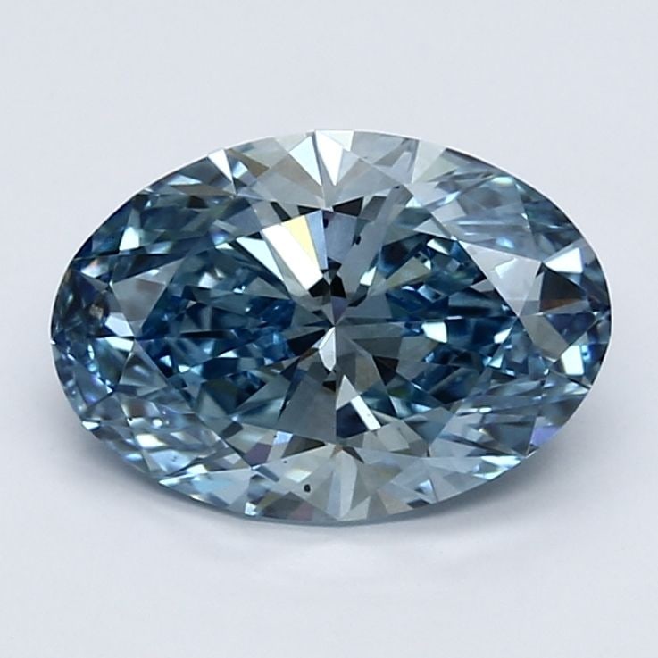 Loose Diamond - OVAL 2.49ct Fancy Vivid Blue VS2: Loose Diamond - OVAL 2.49ct Fancy Vivid Blue VS2 Source: This is a real non-mined Diamond that has been grown in a lab Shape: OVAL Carats: 2.49 Color: Fancy Vivid Blue Certification: IGI Video: