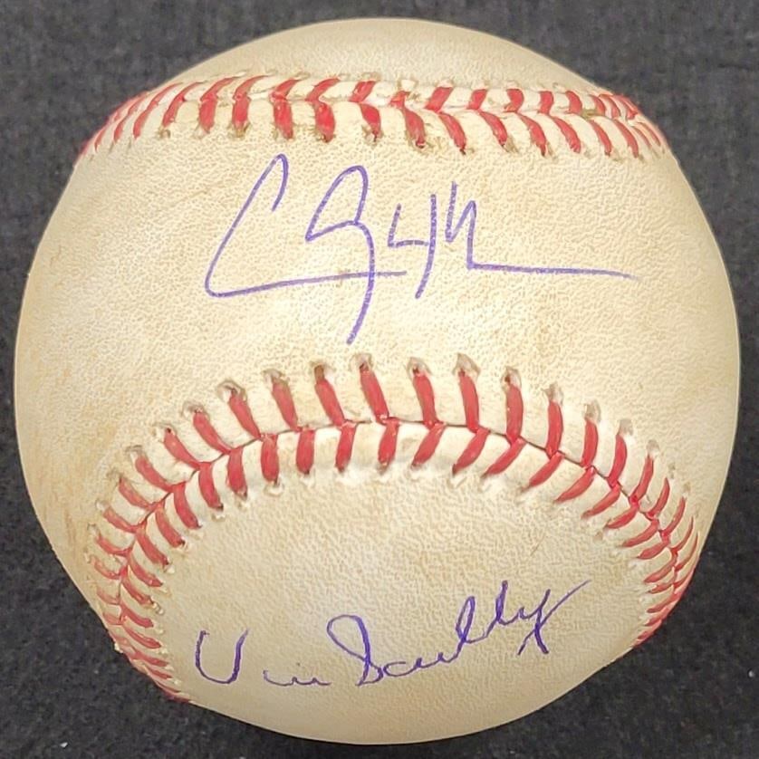 Clayton Kershaw Vin Scully Signed Game Used Baseball JSA Authenticated: Clayton Kershaw Vin Scully Signed Game Used Baseball JSA Authenticated This is an original game-used baseball signed by MLB stars Clayton Kershaw and Vin Scully, authenticated by James Spence Authenti
