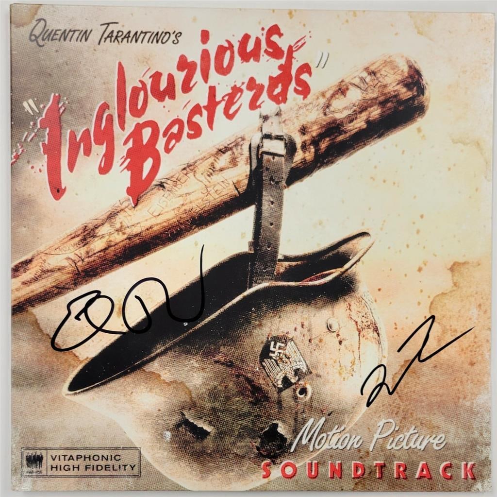 Quentin Tarantino Eli Roth Signed Inglourious Basterds LaserDisc Cover Beckett Authenticated: Quentin Tarantino Eli Roth Signed Inglourious Basterds LaserDisc Cover Beckett Authenticated This is an original LaserDisc cover of the acclaimed film "Inglourious Basterds" featuring the signatures o