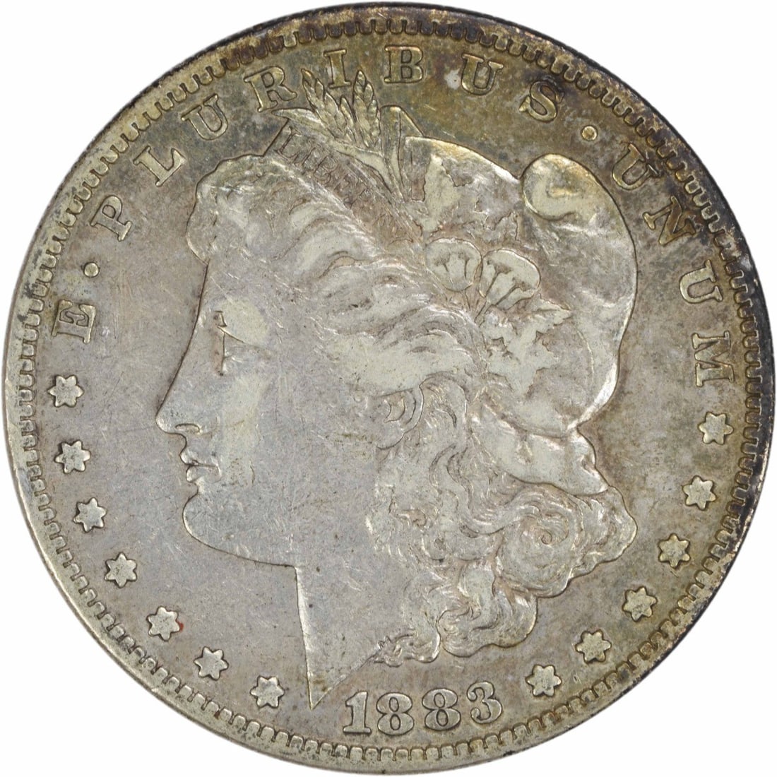 1883 San Francisco Morgan Dollar VF 90 Percent Silver Uncertified Piece: 1883 San Francisco Morgan Dollar VF 90 Percent Silver Uncertified Piece This 1883-S Morgan Silver Dollar features a composition of 90% silver and 10% copper. Struck at the San Francisco Mint, this cir