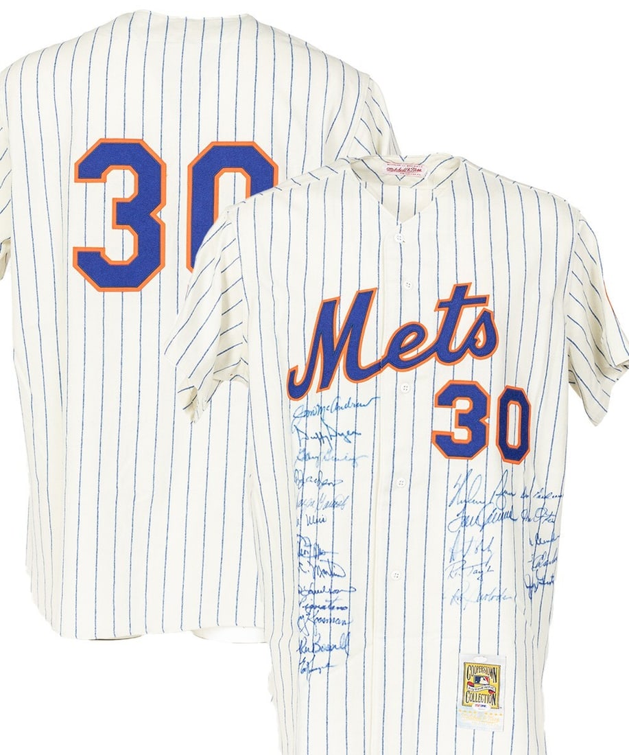 1969 New York Mets Team Signed Jersey Nolan Ryan Seaver PSA Authenticated: 1969 New York Mets Team Signed Jersey Nolan Ryan Seaver PSA Authenticated Celebrate the legacy of the 1969 New York Mets with this authentic team-signed jersey, commemorating their historic World Seri