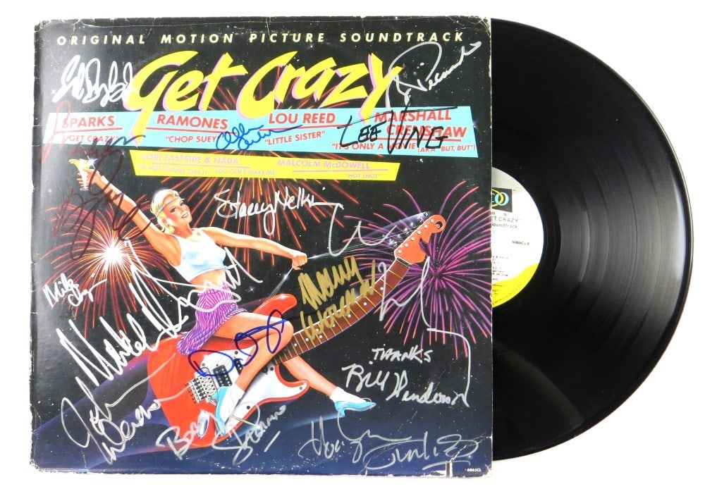 Get Crazy Signed Record Album 15 Autographs JSA Authenticated: Get Crazy Signed Record Album 15 Autographs JSA Authenticated This collectible features a signed cast autographed record album from the film 'Get Crazy', featuring a total of 15 signatures from notabl
