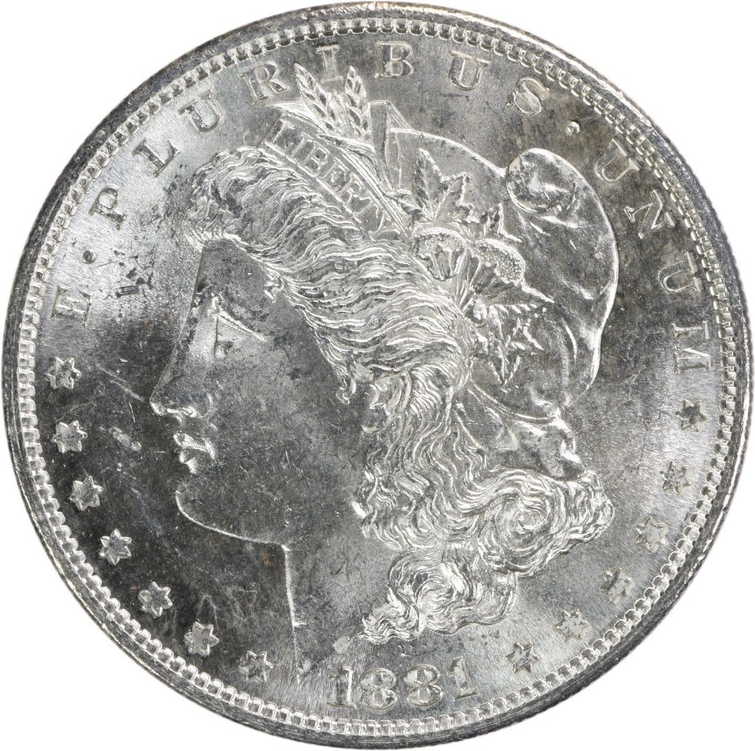 1881-S Morgan Silver Dollar Choice BU Uncertified Silver Coin: 1881-S Morgan Silver Dollar Choice BU Uncertified Silver Coin This 1881-S Morgan Silver Dollar is a stunning choice in Brilliant Uncirculated (BU) condition. Struck in silver at the San Francisco Mint