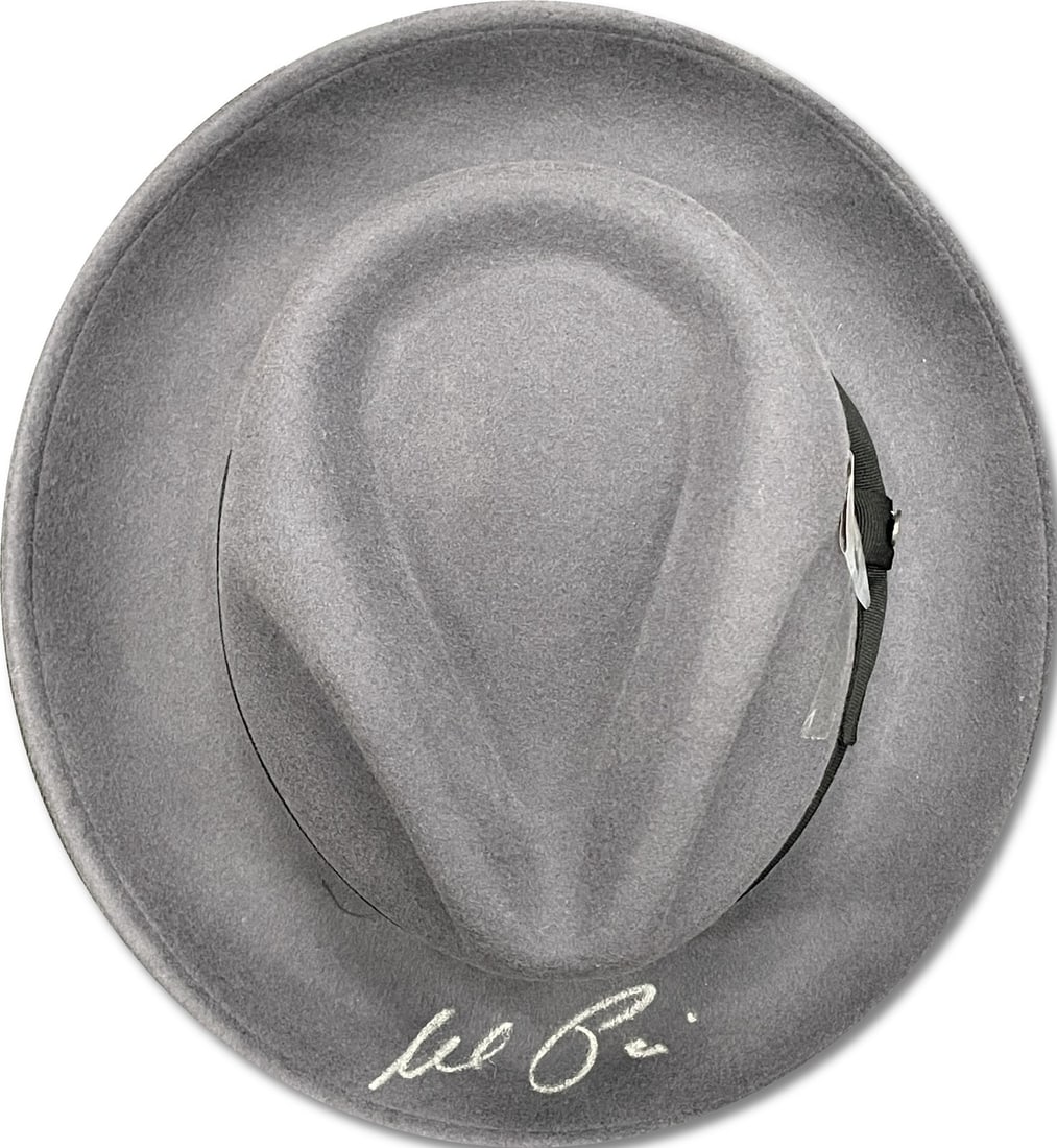 Al Pacino Autographed Fedora Hat Godfather Beckett Witnessed: Al Pacino Autographed Fedora Hat Godfather Beckett Witnessed This authentic fedora hat is signed by the iconic actor Al Pacino, known for his legendary role in 'The Godfather.' The signature has been