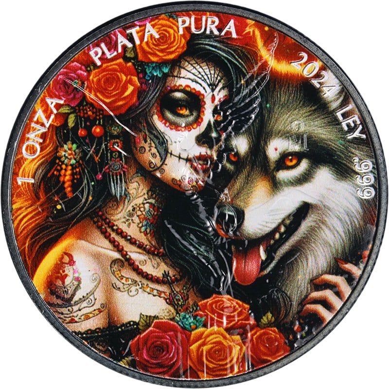 2024 Dia De Los Muertos II Special Edition Mexico Silver 1 Onza Coin: 2024 Dia De Los Muertos II Special Edition Mexico Silver 1 Onza Coin This 2024 Mexico 1 Ounce Silver 1 Onza Dia De Los Muertos II Special Edition coin is crafted from 0.999 fine silver and is in uncir