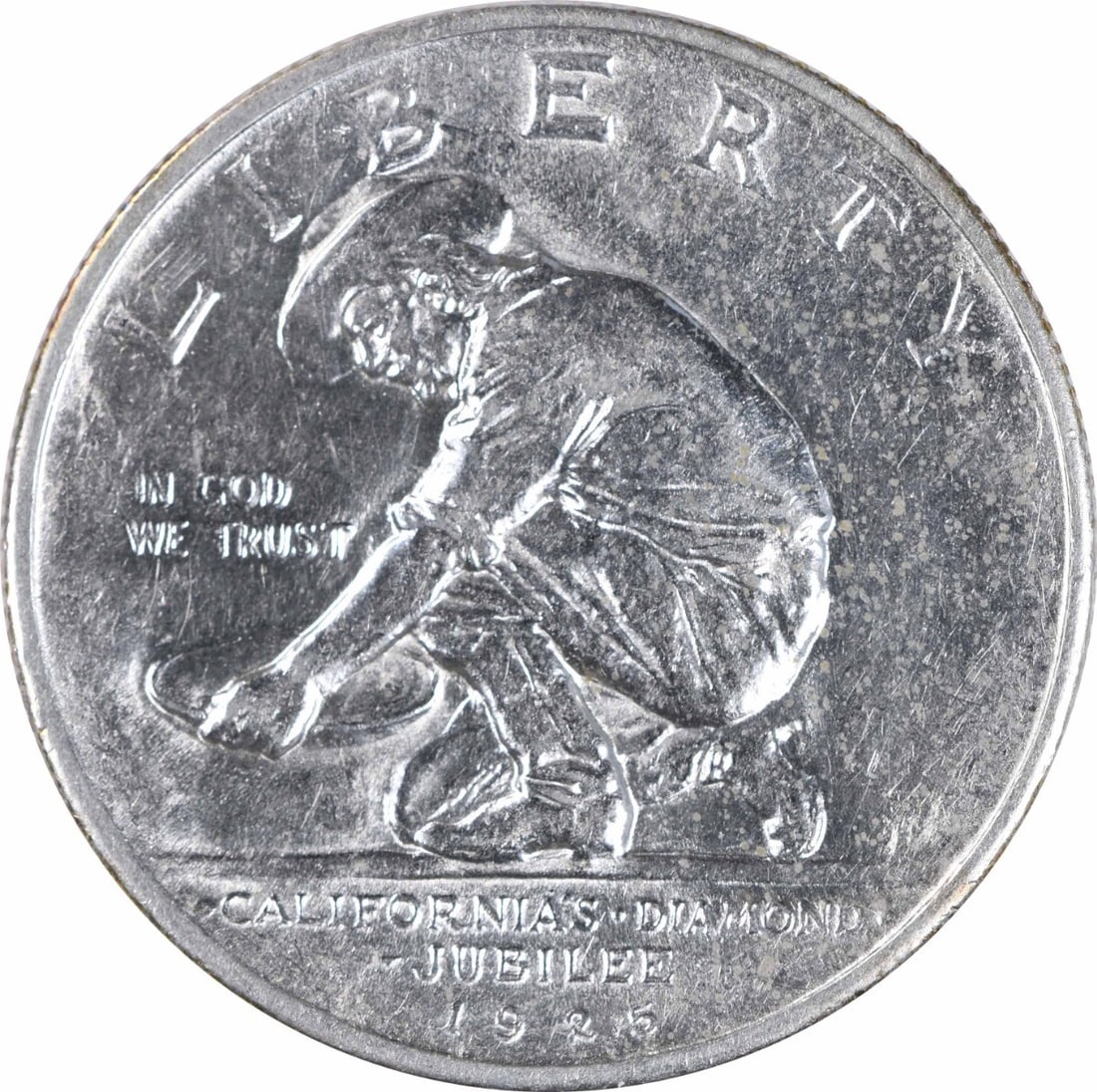 1925-S California Commemorative Silver Half Dollar AU Jo Mora Design: 1925-S California Commemorative Silver Half Dollar AU Jo Mora Design This California Commemorative Silver Half Dollar, minted in 1925 at the San Francisco mint, is a beautiful representation of Americ