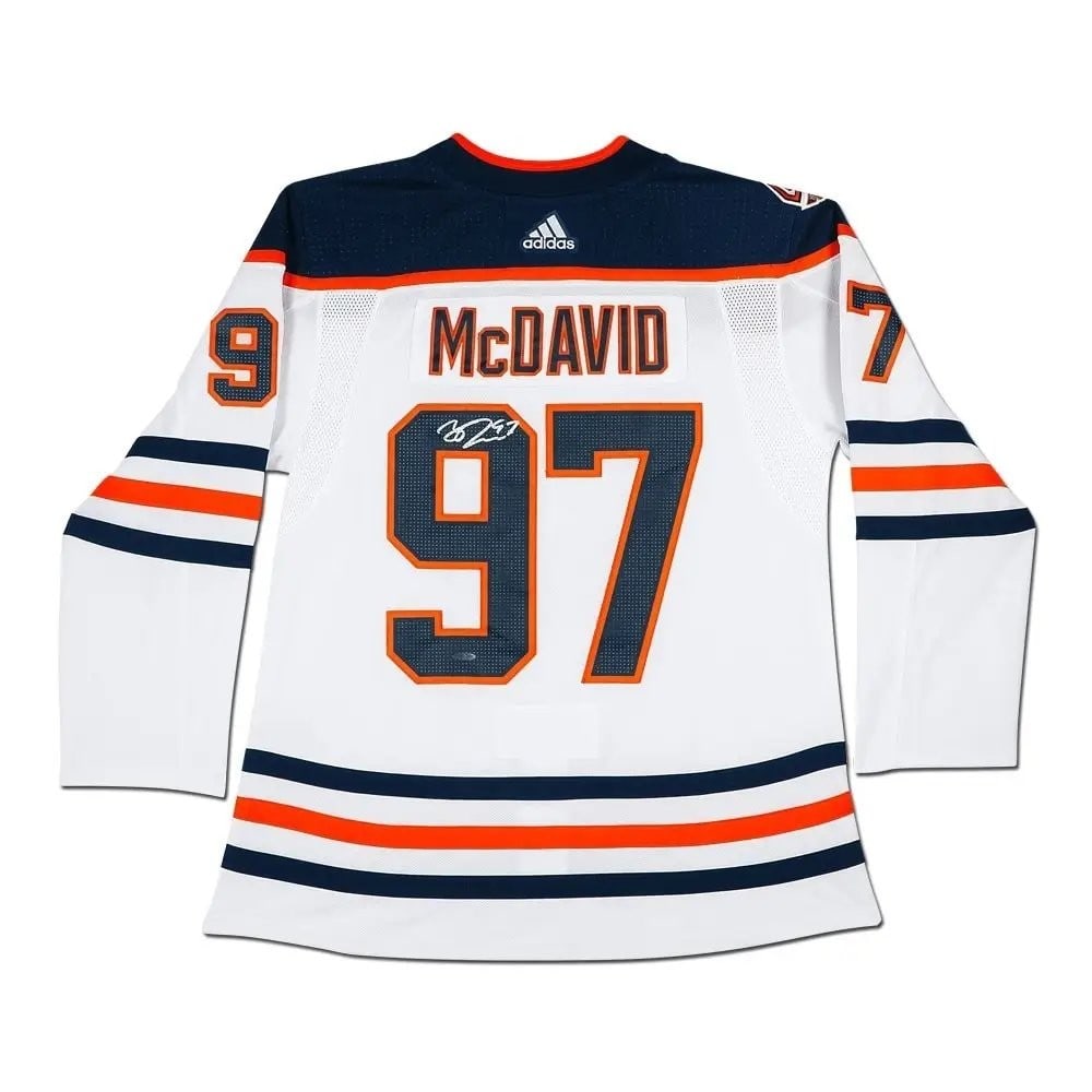 Connor McDavid Signed Authentic Jersey Oilers 40th Anniversary: Connor McDavid Signed Authentic Jersey Oilers 40th Anniversary Celebrate the Edmonton Oilers' legacy with this Connor McDavid Autographed Authentic Jersey, commemorating the team's 40th Anniversary. T