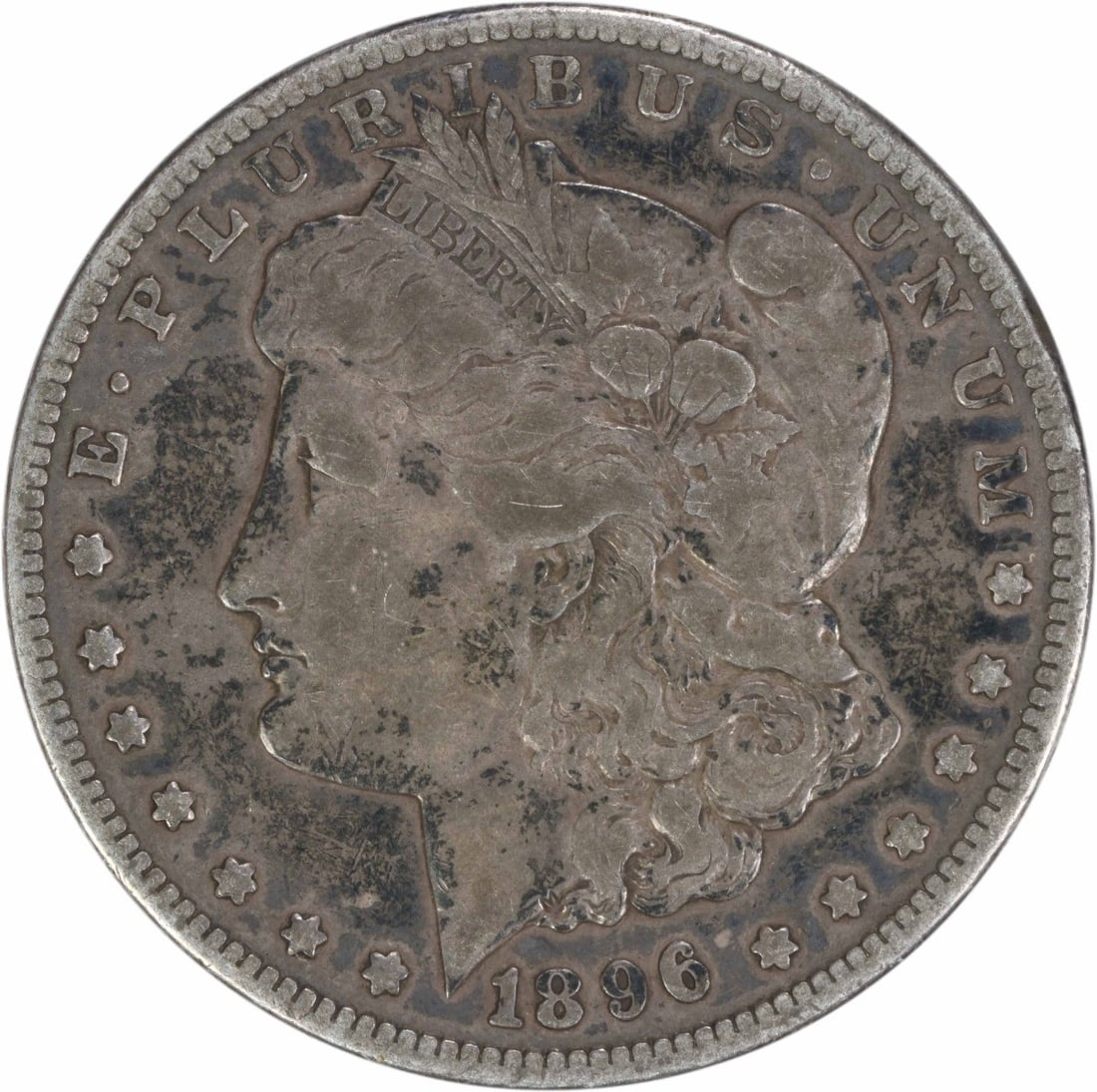 1896-S Morgan Silver Dollar F Uncertified San Francisco Coin: 1896-S Morgan Silver Dollar F Uncertified San Francisco Coin This 1896-S Morgan Silver Dollar showcases the iconic design by George T. Morgan. Struck in San Francisco, this coin features a composition