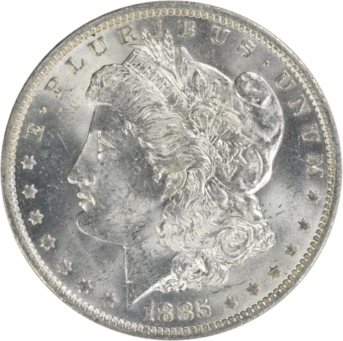 1885-O Morgan Silver Dollar Choice BU Uncertified Silver Coin: 1885-O Morgan Silver Dollar Choice BU Uncertified Silver Coin This 1885-O Morgan Silver Dollar is a stunning example of American coinage, featuring a beautiful uncirculated finish. With its Choice BU