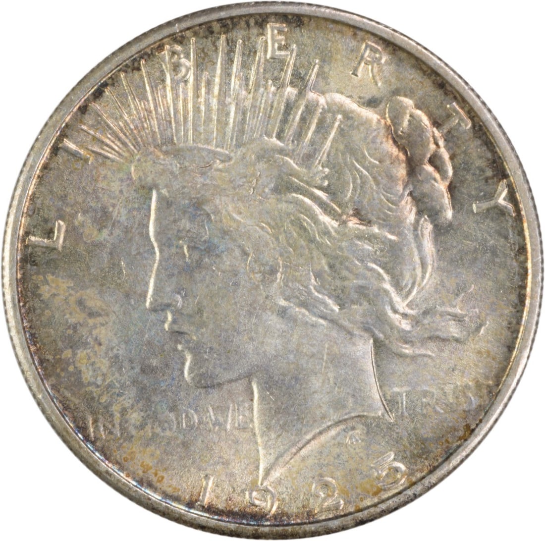 1925-S Peace Silver Dollar Uncertified AU Circulated Coin: 1925-S Peace Silver Dollar Uncertified AU Circulated Coin This 1925-S Peace Silver Dollar showcases a stunning design by Anthony de Francisci. Struck in 90% silver and 10% copper, this coin features a
