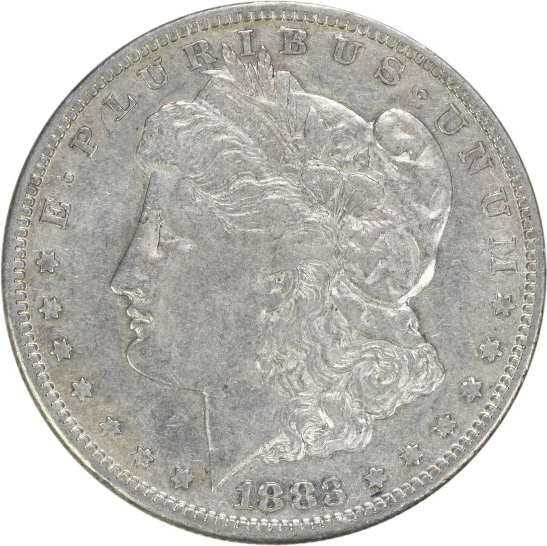 1883-S Morgan Silver Dollar EF Uncertified San Francisco Coin: 1883-S Morgan Silver Dollar EF Uncertified San Francisco Coin This 1883-S Morgan Silver Dollar is a captivating piece for any coin collector. It features a composition of 90% silver and 10% copper, st