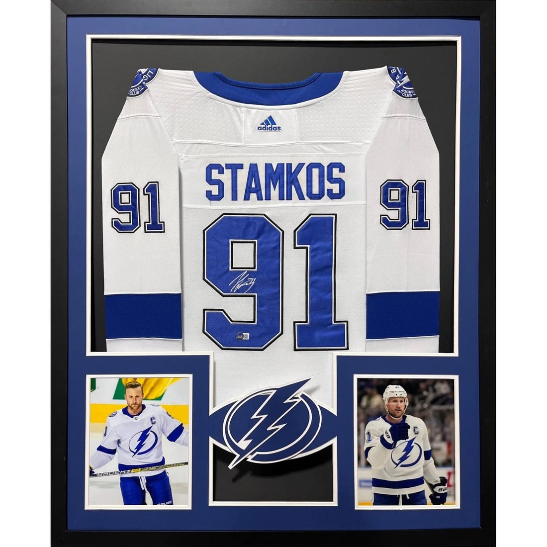 Steven Stamkos Autographed Framed Jersey Beckett Authenticated Tampa Bay Lightning: Steven Stamkos Autographed Framed Jersey Beckett Authenticated Tampa Bay Lightning This is an autographed Steven Stamkos framed jersey, showcasing the star player of the Tampa Bay Lightning. Authentic
