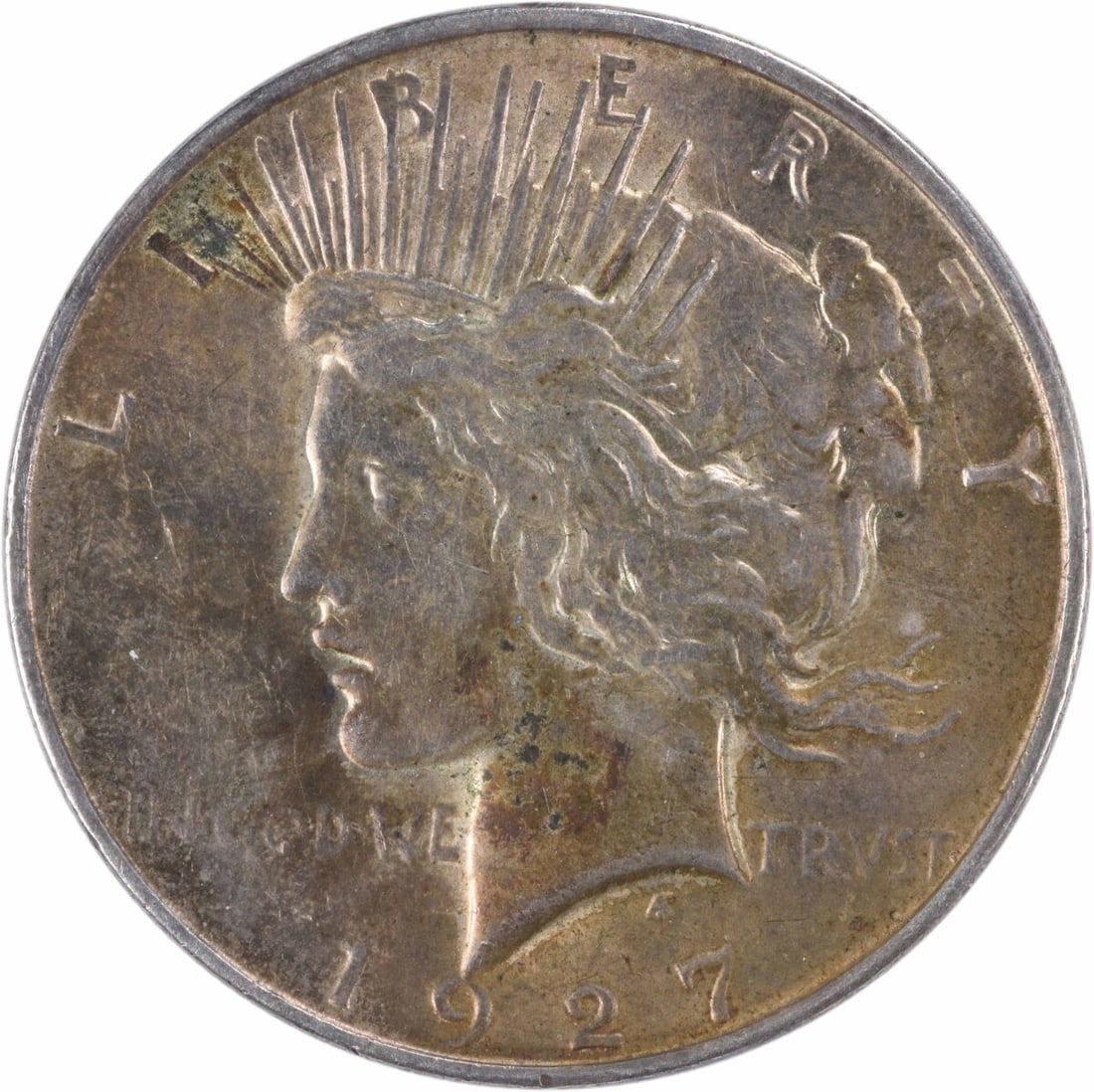 1927-D Peace Silver Dollar AU 90% Silver Coin Denver Mint: 1927-D Peace Silver Dollar AU 90% Silver Coin Denver Mint This 1927-D Peace Silver Dollar is a remarkable collectible coin featuring the iconic design by Anthony de Francisci. It is graded as About Un