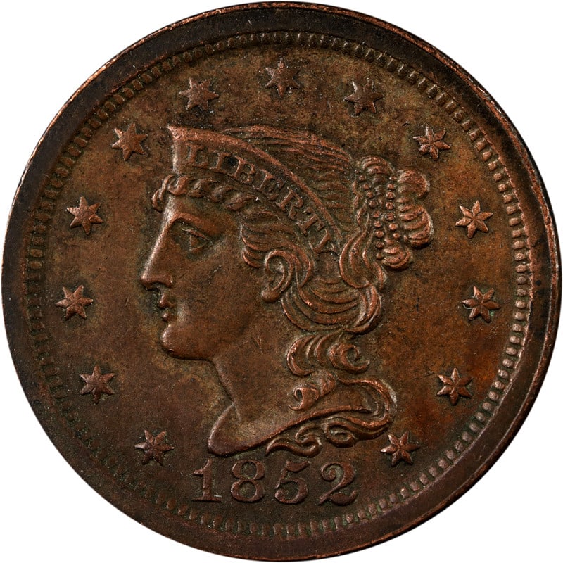 1852 United States Copper Large Cent Coin (1 of 2)
