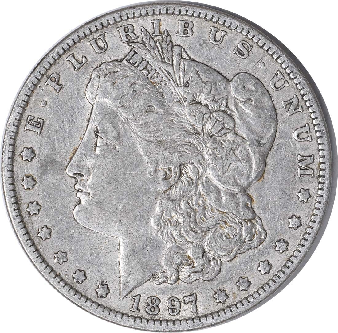 1897-O Morgan Silver Dollar 90% Silver Uncertified Coin: 1897-O Morgan Silver Dollar 90% Silver Uncertified Coin This 1897-O Morgan Silver Dollar is a remarkable piece of numismatic history. Struck in 1897 at the New Orleans Mint, this coin features a compo