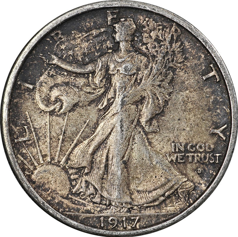 1917 Denver Walking Liberty Silver Half Dollar Uncirculated Nice BU: 1917 Denver Walking Liberty Silver Half Dollar Uncirculated Nice BU This stunning 1917-D Obverse Walking Liberty Half showcases exceptional eye appeal, featuring a brilliant luster and a well-defined