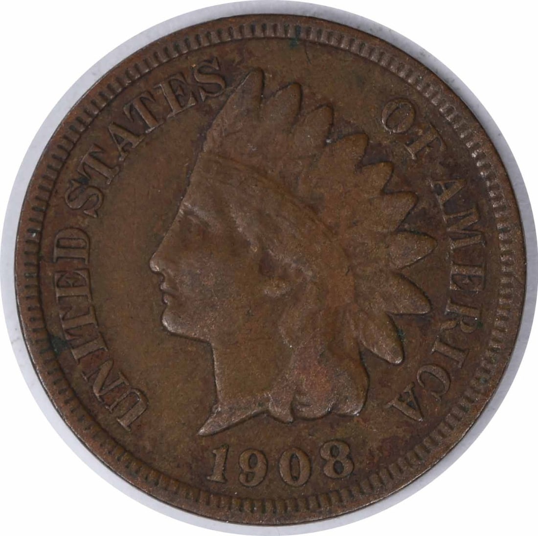 1908-S Indian Head Cent VF Uncertified Copper Coin: 1908-S Indian Head Cent VF Uncertified Copper Coin This 1908-S Indian Cent features a classic Indian Head design and is rated as Very Fine (VF) condition. It has circulated wear, showcasing its histor