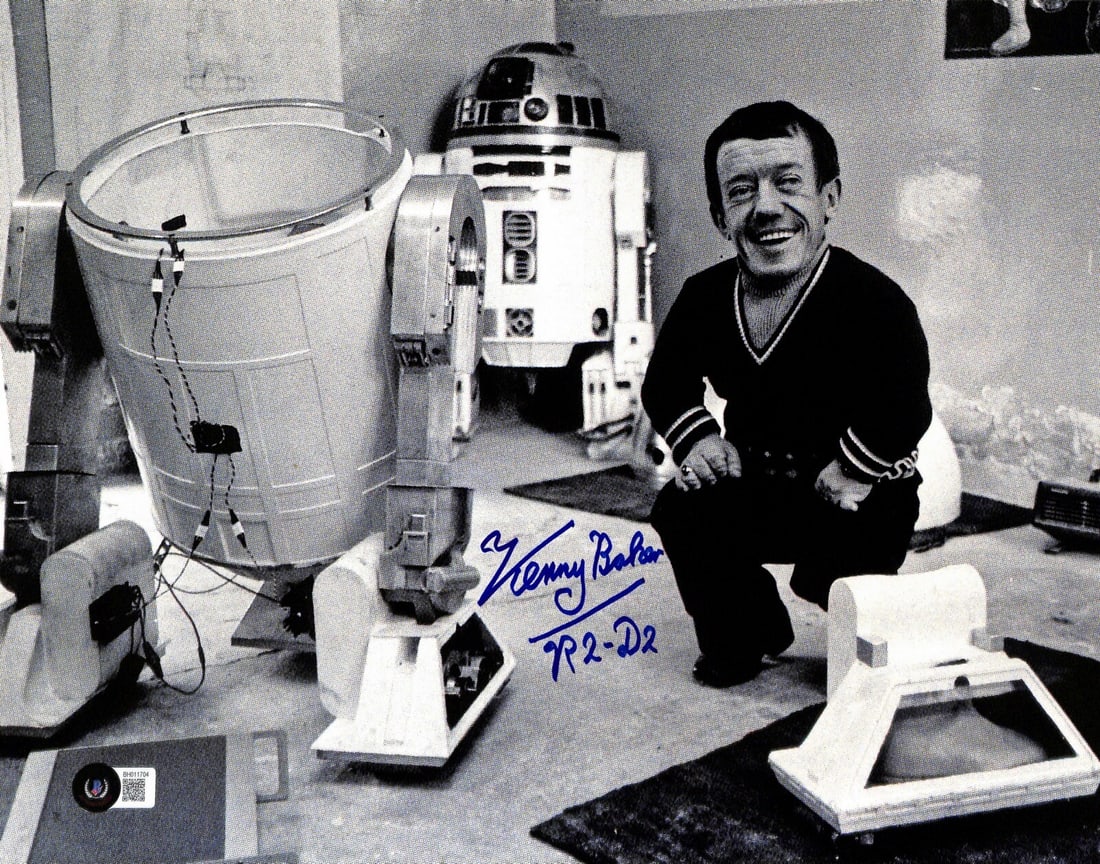 11x14 Star Wars Empire Strikes Back Photo Signed by Kenny Baker as R2-D2 Beckett: 11x14 Star Wars Empire Strikes Back Photo Signed by Kenny Baker as R2-D2 Beckett This is an autographed 11x14 photograph signed by Kenny Baker, who portrayed R2-D2 in Star Wars: The Empire Strikes Bac