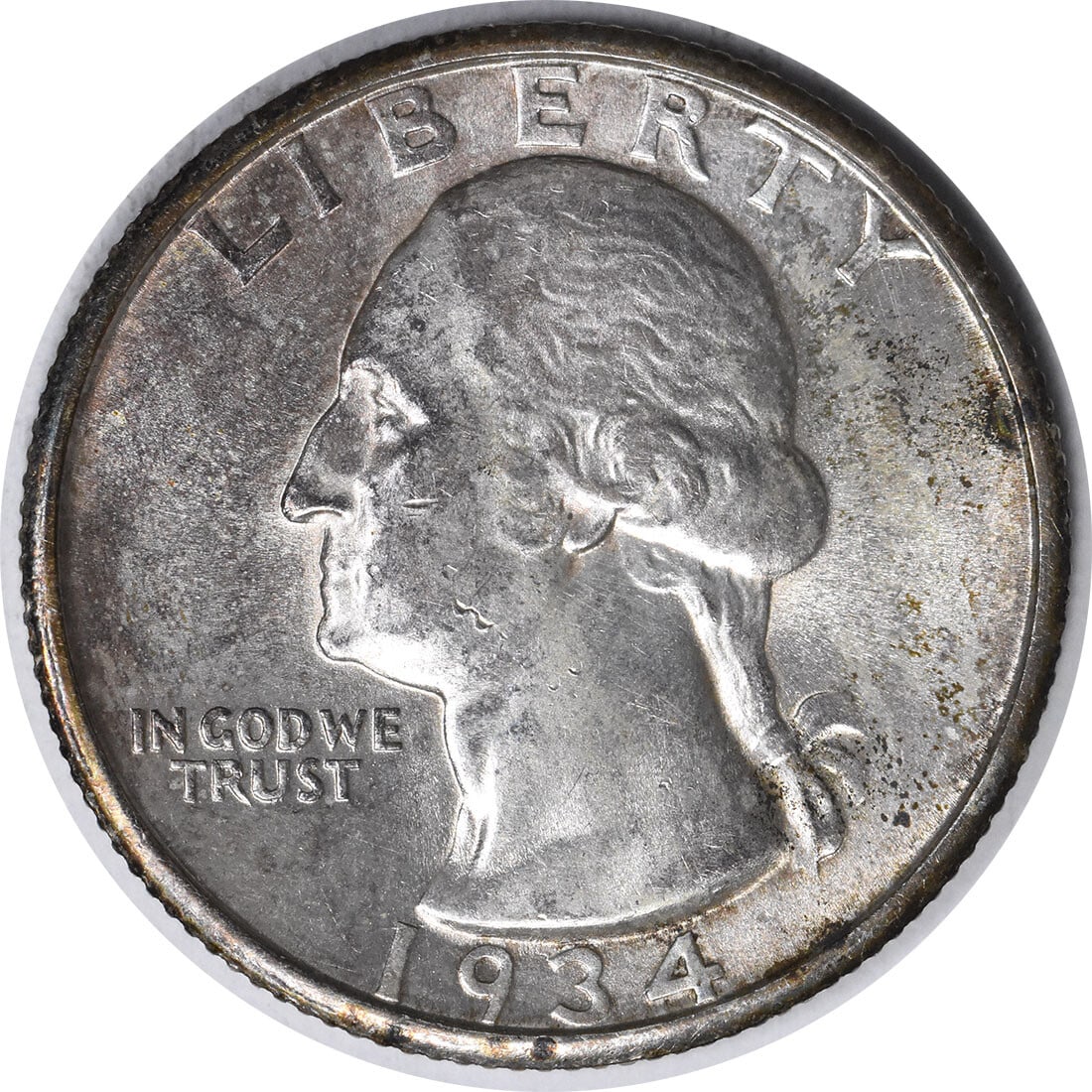 1934-D Choice BU Washington Silver Quarter Uncertified 25C: 1934-D Choice BU Washington Silver Quarter Uncertified 25C This 1934-D Washington Silver Quarter is a stunning example of numismatic craftsmanship, featuring a composition of silver and graded as Choi